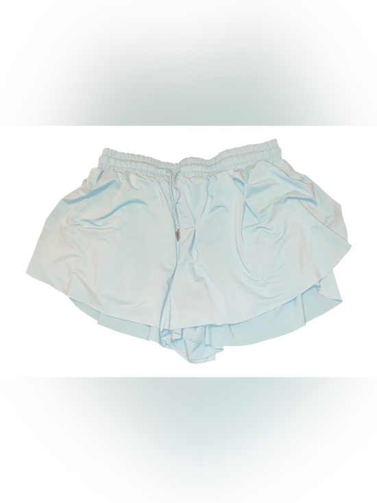 Pants - Light Blue Women's Athletic Ruffle Shorts
